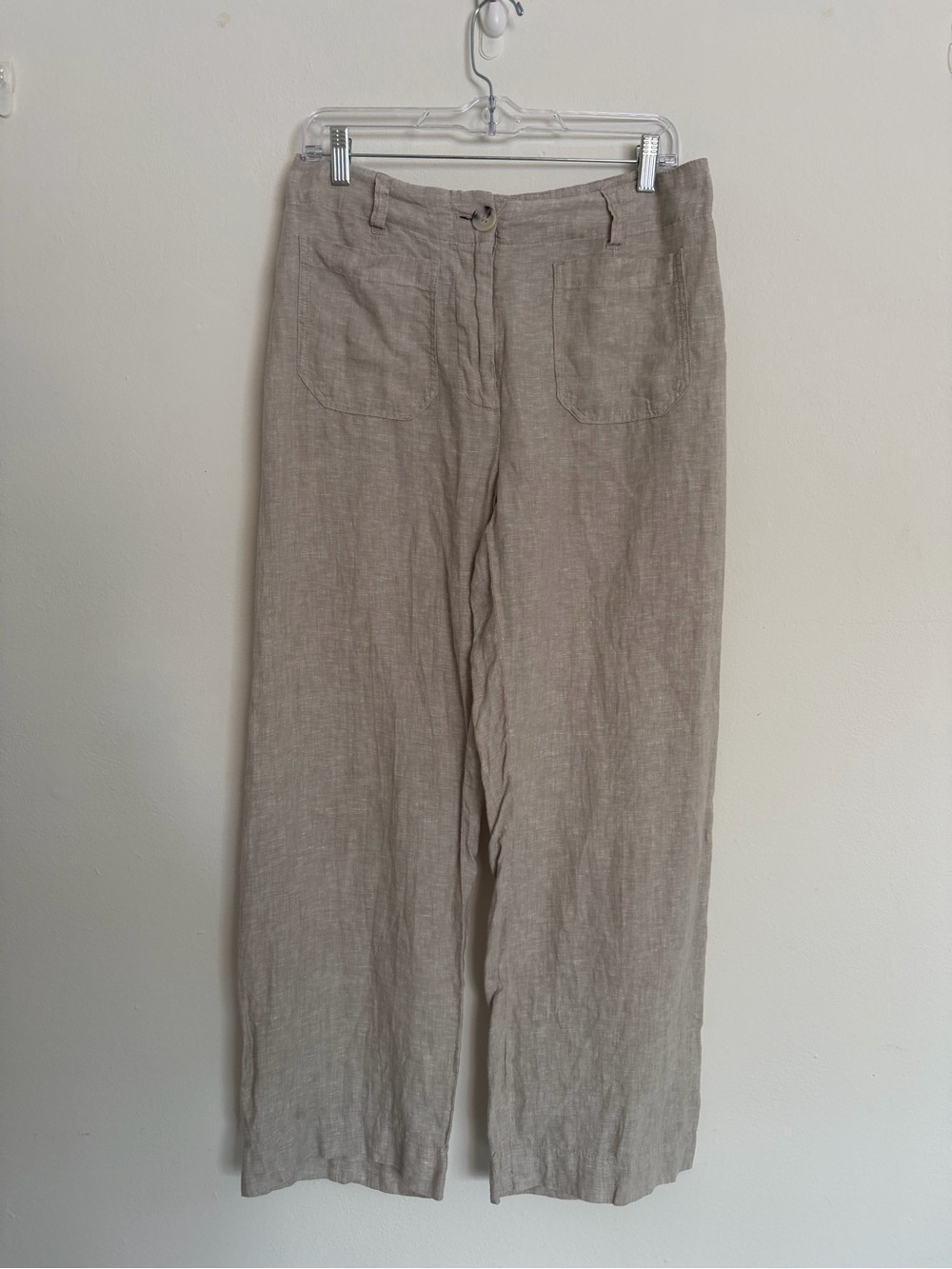 Quince Women's Linen-Blend Wide-Leg Pants in Light Taupe